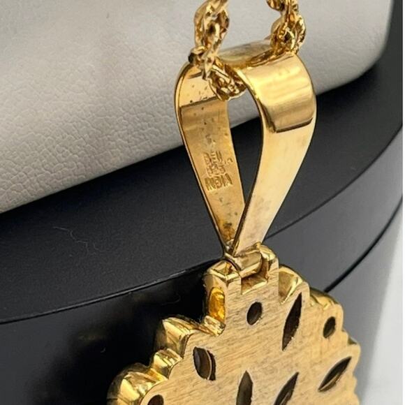 Sterling Silver Vermeil Multi Gemstone Marquise Round Pendant Necklace Iolite - Picture 8 of 10